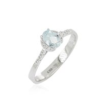 Anello Artlinea Donna in Oro bianco Acquamarina 0.40 Ct AD1074/AC-LB - AD1074/AC-LB